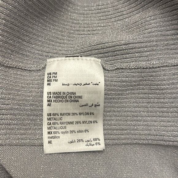 JM Collection silver sparkly long sleeve crewneck sweater Size MP New - Picture 8 of 9